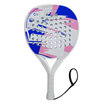 Padel Racket Carbon Fiber Surface with EVA Memory Flex Foam Core White